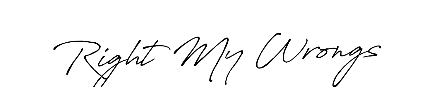 It looks lik you need a new signature style for name Right My Wrongs. Design unique handwritten (Antro_Vectra_Bolder) signature with our free signature maker in just a few clicks. Right My Wrongs signature style 7 images and pictures png