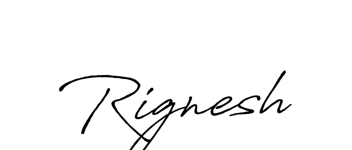 Use a signature maker to create a handwritten signature online. With this signature software, you can design (Antro_Vectra_Bolder) your own signature for name Rignesh. Rignesh signature style 7 images and pictures png