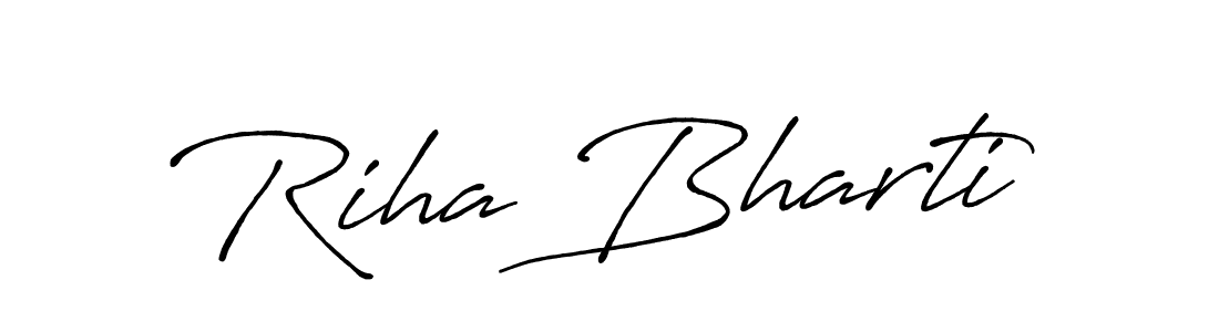 It looks lik you need a new signature style for name Riha Bharti. Design unique handwritten (Antro_Vectra_Bolder) signature with our free signature maker in just a few clicks. Riha Bharti signature style 7 images and pictures png