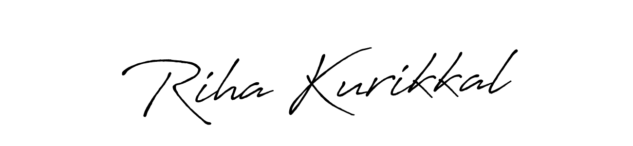 Make a beautiful signature design for name Riha Kurikkal. With this signature (Antro_Vectra_Bolder) style, you can create a handwritten signature for free. Riha Kurikkal signature style 7 images and pictures png