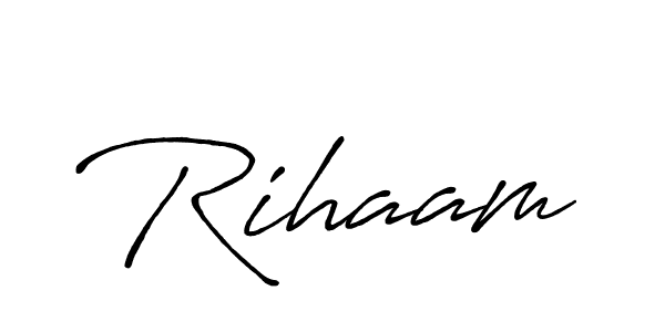How to make Rihaam name signature. Use Antro_Vectra_Bolder style for creating short signs online. This is the latest handwritten sign. Rihaam signature style 7 images and pictures png