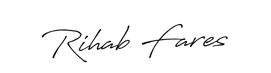 Design your own signature with our free online signature maker. With this signature software, you can create a handwritten (Antro_Vectra_Bolder) signature for name Rihab Fares. Rihab Fares signature style 7 images and pictures png