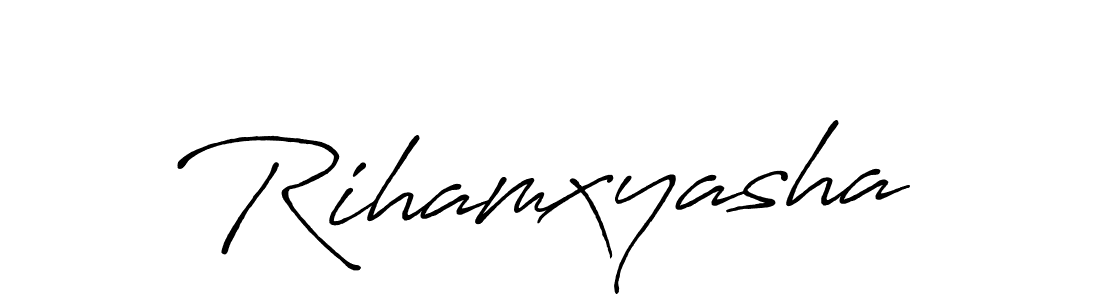 Rihamxyasha stylish signature style. Best Handwritten Sign (Antro_Vectra_Bolder) for my name. Handwritten Signature Collection Ideas for my name Rihamxyasha. Rihamxyasha signature style 7 images and pictures png