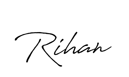 Use a signature maker to create a handwritten signature online. With this signature software, you can design (Antro_Vectra_Bolder) your own signature for name Rihan. Rihan signature style 7 images and pictures png