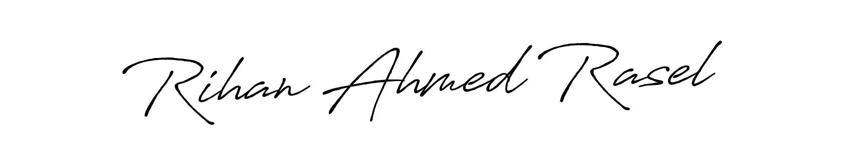 Design your own signature with our free online signature maker. With this signature software, you can create a handwritten (Antro_Vectra_Bolder) signature for name Rihan Ahmed Rasel. Rihan Ahmed Rasel signature style 7 images and pictures png