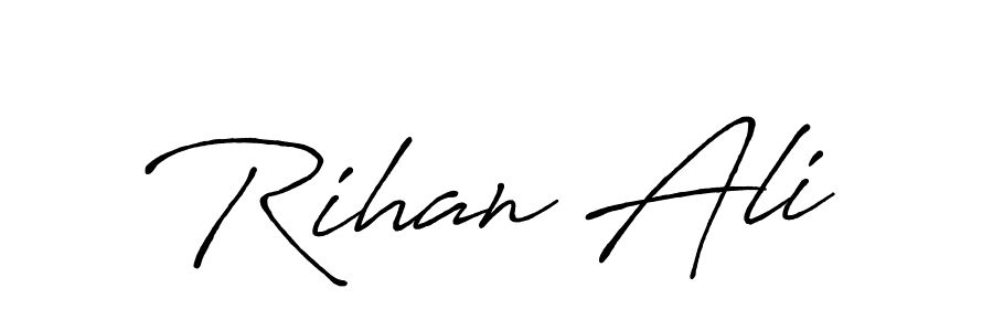 Also You can easily find your signature by using the search form. We will create Rihan Ali name handwritten signature images for you free of cost using Antro_Vectra_Bolder sign style. Rihan Ali signature style 7 images and pictures png