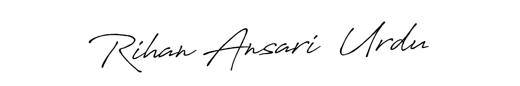 if you are searching for the best signature style for your name Rihan Ansari  Urdu. so please give up your signature search. here we have designed multiple signature styles  using Antro_Vectra_Bolder. Rihan Ansari  Urdu signature style 7 images and pictures png