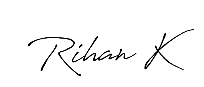 How to Draw Rihan K signature style? Antro_Vectra_Bolder is a latest design signature styles for name Rihan K. Rihan K signature style 7 images and pictures png