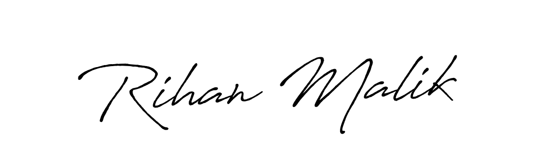 It looks lik you need a new signature style for name Rihan Malik. Design unique handwritten (Antro_Vectra_Bolder) signature with our free signature maker in just a few clicks. Rihan Malik signature style 7 images and pictures png