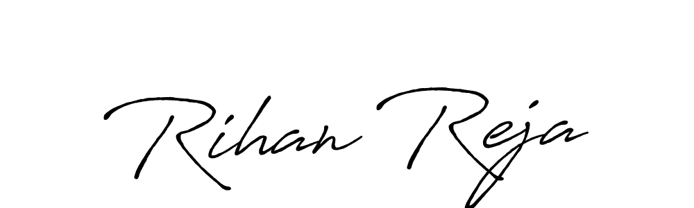 How to make Rihan Reja name signature. Use Antro_Vectra_Bolder style for creating short signs online. This is the latest handwritten sign. Rihan Reja signature style 7 images and pictures png