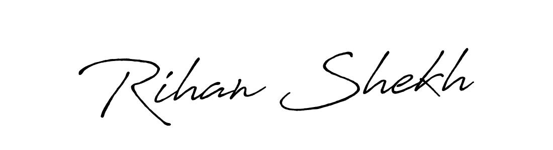 if you are searching for the best signature style for your name Rihan Shekh. so please give up your signature search. here we have designed multiple signature styles  using Antro_Vectra_Bolder. Rihan Shekh signature style 7 images and pictures png
