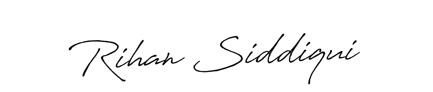 Design your own signature with our free online signature maker. With this signature software, you can create a handwritten (Antro_Vectra_Bolder) signature for name Rihan Siddiqui. Rihan Siddiqui signature style 7 images and pictures png