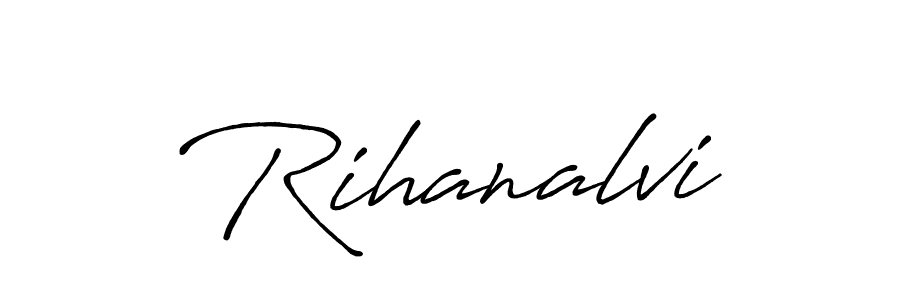 Design your own signature with our free online signature maker. With this signature software, you can create a handwritten (Antro_Vectra_Bolder) signature for name Rihanalvi. Rihanalvi signature style 7 images and pictures png