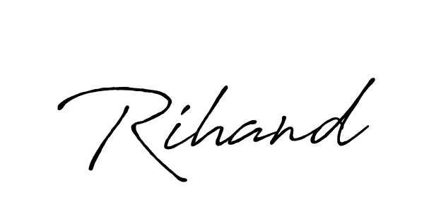 Make a beautiful signature design for name Rihand. With this signature (Antro_Vectra_Bolder) style, you can create a handwritten signature for free. Rihand signature style 7 images and pictures png