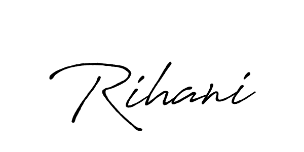 How to make Rihani signature? Antro_Vectra_Bolder is a professional autograph style. Create handwritten signature for Rihani name. Rihani signature style 7 images and pictures png
