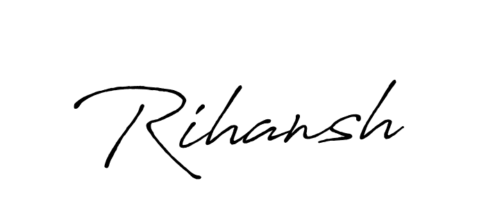 Also we have Rihansh name is the best signature style. Create professional handwritten signature collection using Antro_Vectra_Bolder autograph style. Rihansh signature style 7 images and pictures png