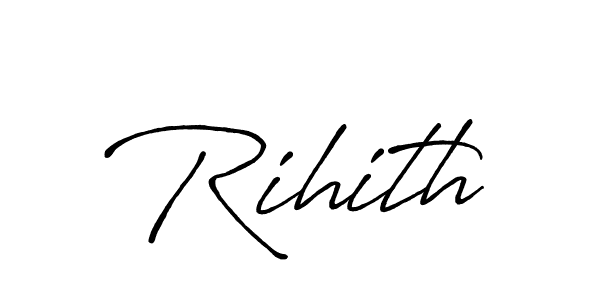 Similarly Antro_Vectra_Bolder is the best handwritten signature design. Signature creator online .You can use it as an online autograph creator for name Rihith. Rihith signature style 7 images and pictures png