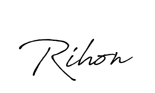 It looks lik you need a new signature style for name Rihon. Design unique handwritten (Antro_Vectra_Bolder) signature with our free signature maker in just a few clicks. Rihon signature style 7 images and pictures png