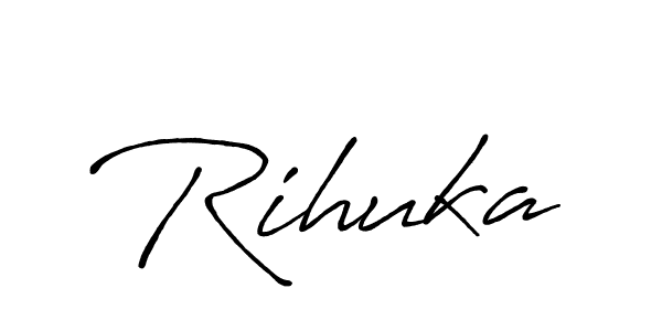 Make a beautiful signature design for name Rihuka. With this signature (Antro_Vectra_Bolder) style, you can create a handwritten signature for free. Rihuka signature style 7 images and pictures png