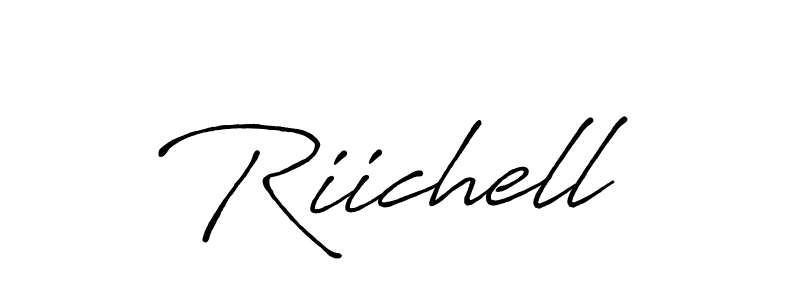 Use a signature maker to create a handwritten signature online. With this signature software, you can design (Antro_Vectra_Bolder) your own signature for name Riichell. Riichell signature style 7 images and pictures png