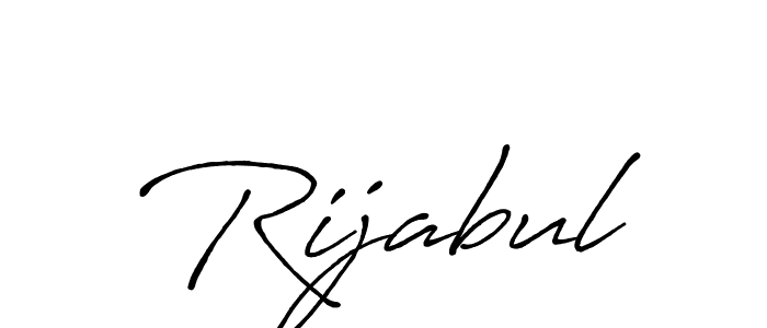 Use a signature maker to create a handwritten signature online. With this signature software, you can design (Antro_Vectra_Bolder) your own signature for name Rijabul. Rijabul signature style 7 images and pictures png