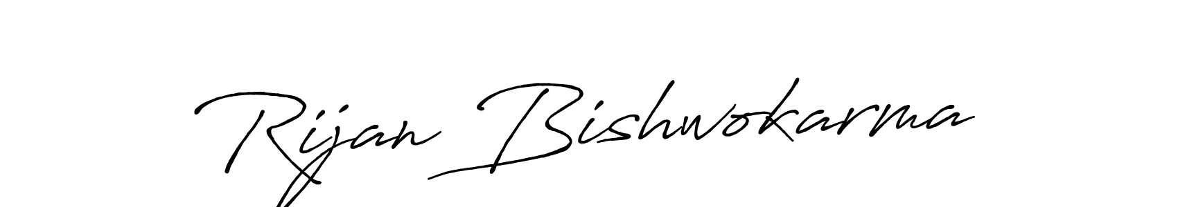 Design your own signature with our free online signature maker. With this signature software, you can create a handwritten (Antro_Vectra_Bolder) signature for name Rijan Bishwokarma. Rijan Bishwokarma signature style 7 images and pictures png