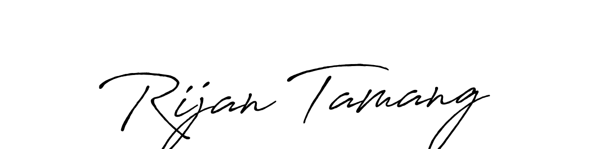 Rijan Tamang stylish signature style. Best Handwritten Sign (Antro_Vectra_Bolder) for my name. Handwritten Signature Collection Ideas for my name Rijan Tamang. Rijan Tamang signature style 7 images and pictures png