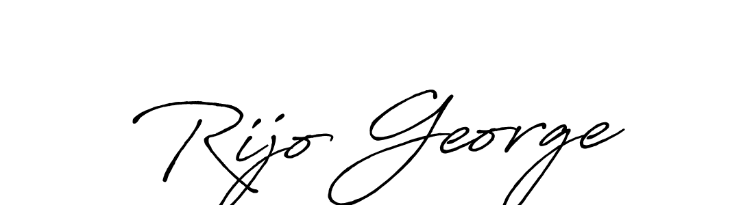 Antro_Vectra_Bolder is a professional signature style that is perfect for those who want to add a touch of class to their signature. It is also a great choice for those who want to make their signature more unique. Get Rijo George name to fancy signature for free. Rijo George signature style 7 images and pictures png
