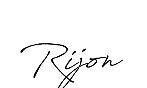 How to make Rijon signature? Antro_Vectra_Bolder is a professional autograph style. Create handwritten signature for Rijon name. Rijon signature style 7 images and pictures png
