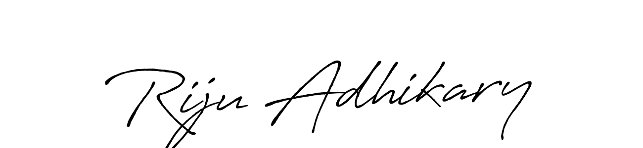 Design your own signature with our free online signature maker. With this signature software, you can create a handwritten (Antro_Vectra_Bolder) signature for name Riju Adhikary. Riju Adhikary signature style 7 images and pictures png