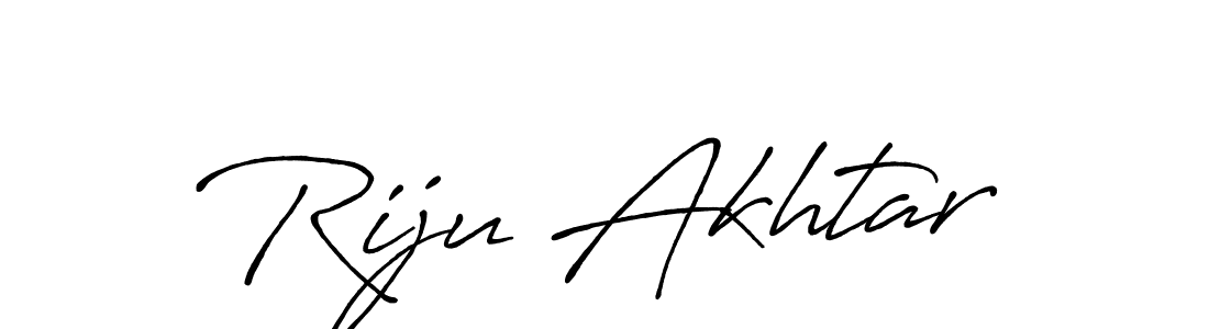 How to make Riju Akhtar name signature. Use Antro_Vectra_Bolder style for creating short signs online. This is the latest handwritten sign. Riju Akhtar signature style 7 images and pictures png