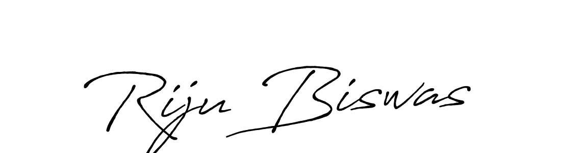 Make a beautiful signature design for name Riju Biswas. With this signature (Antro_Vectra_Bolder) style, you can create a handwritten signature for free. Riju Biswas signature style 7 images and pictures png