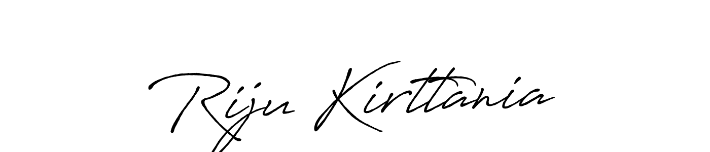 Make a beautiful signature design for name Riju Kirttania. With this signature (Antro_Vectra_Bolder) style, you can create a handwritten signature for free. Riju Kirttania signature style 7 images and pictures png