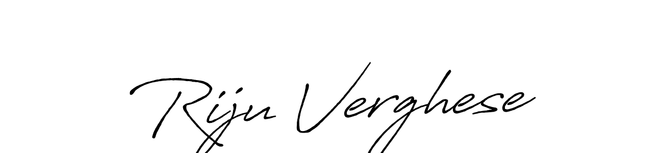 How to make Riju Verghese name signature. Use Antro_Vectra_Bolder style for creating short signs online. This is the latest handwritten sign. Riju Verghese signature style 7 images and pictures png