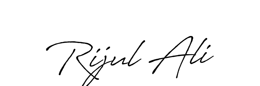 Create a beautiful signature design for name Rijul Ali. With this signature (Antro_Vectra_Bolder) fonts, you can make a handwritten signature for free. Rijul Ali signature style 7 images and pictures png
