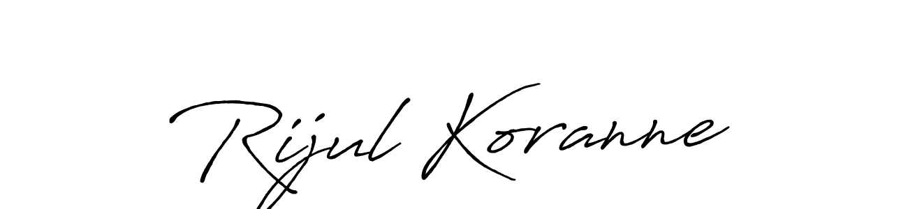 Design your own signature with our free online signature maker. With this signature software, you can create a handwritten (Antro_Vectra_Bolder) signature for name Rijul Koranne. Rijul Koranne signature style 7 images and pictures png