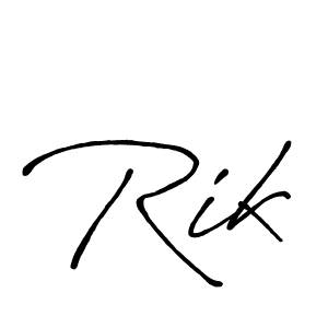 Rik stylish signature style. Best Handwritten Sign (Antro_Vectra_Bolder) for my name. Handwritten Signature Collection Ideas for my name Rik. Rik signature style 7 images and pictures png