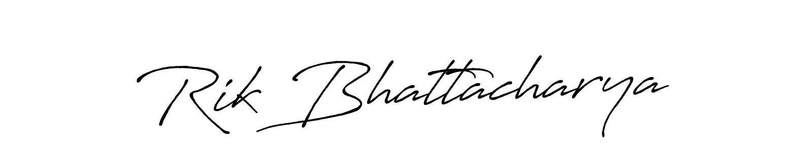 Make a beautiful signature design for name Rik Bhattacharya. With this signature (Antro_Vectra_Bolder) style, you can create a handwritten signature for free. Rik Bhattacharya signature style 7 images and pictures png