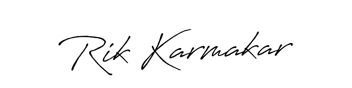Also You can easily find your signature by using the search form. We will create Rik Karmakar name handwritten signature images for you free of cost using Antro_Vectra_Bolder sign style. Rik Karmakar signature style 7 images and pictures png