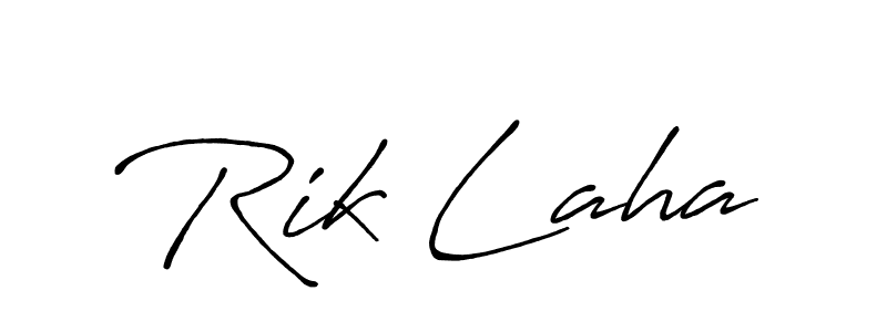 How to make Rik Laha name signature. Use Antro_Vectra_Bolder style for creating short signs online. This is the latest handwritten sign. Rik Laha signature style 7 images and pictures png