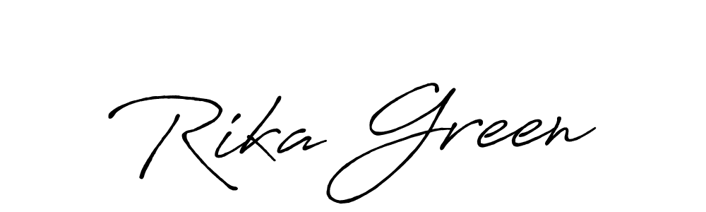 Use a signature maker to create a handwritten signature online. With this signature software, you can design (Antro_Vectra_Bolder) your own signature for name Rika Green. Rika Green signature style 7 images and pictures png
