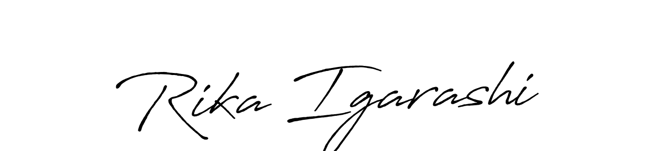 Create a beautiful signature design for name Rika Igarashi. With this signature (Antro_Vectra_Bolder) fonts, you can make a handwritten signature for free. Rika Igarashi signature style 7 images and pictures png