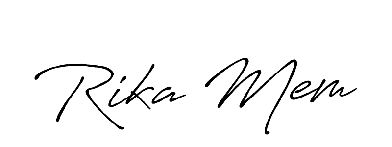 How to make Rika Mem name signature. Use Antro_Vectra_Bolder style for creating short signs online. This is the latest handwritten sign. Rika Mem signature style 7 images and pictures png