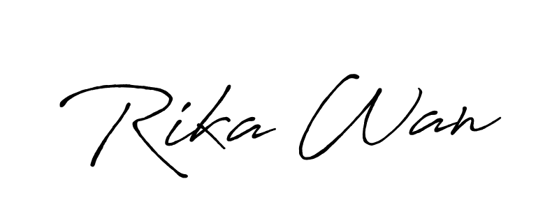 You should practise on your own different ways (Antro_Vectra_Bolder) to write your name (Rika Wan) in signature. don't let someone else do it for you. Rika Wan signature style 7 images and pictures png