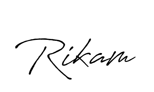 It looks lik you need a new signature style for name Rikam. Design unique handwritten (Antro_Vectra_Bolder) signature with our free signature maker in just a few clicks. Rikam signature style 7 images and pictures png