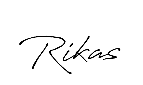 Create a beautiful signature design for name Rikas. With this signature (Antro_Vectra_Bolder) fonts, you can make a handwritten signature for free. Rikas signature style 7 images and pictures png
