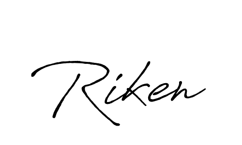 Make a beautiful signature design for name Riken. With this signature (Antro_Vectra_Bolder) style, you can create a handwritten signature for free. Riken signature style 7 images and pictures png