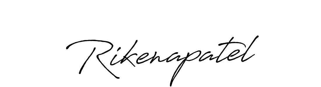 Use a signature maker to create a handwritten signature online. With this signature software, you can design (Antro_Vectra_Bolder) your own signature for name Rikenapatel. Rikenapatel signature style 7 images and pictures png