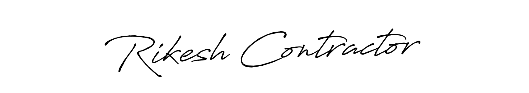 Make a beautiful signature design for name Rikesh Contractor. With this signature (Antro_Vectra_Bolder) style, you can create a handwritten signature for free. Rikesh Contractor signature style 7 images and pictures png