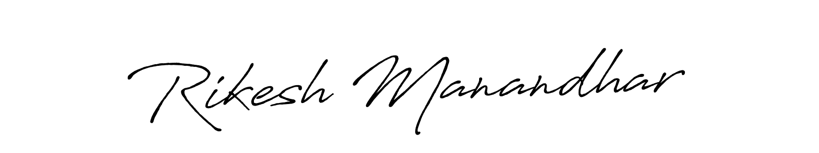 How to make Rikesh Manandhar signature? Antro_Vectra_Bolder is a professional autograph style. Create handwritten signature for Rikesh Manandhar name. Rikesh Manandhar signature style 7 images and pictures png